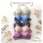 5 Pcs Combo Bra Set – Comfortable & Stylish Collection (Size 32–38)