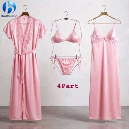 Comfortable Soft Fabric 4-Part Sleepwear Set